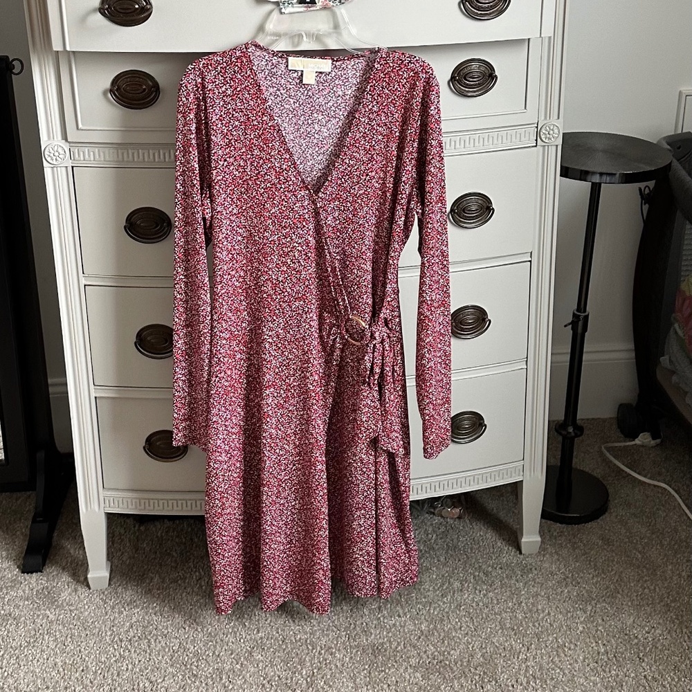 Michael Kors Dress medium Coral Red/Black/White